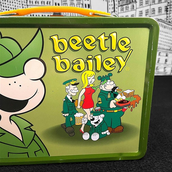 Beetle Bailey Metal Army Green Lunch Box 2002 Bosley Boxes Vintage Comic Themed - Picture 6 of 14